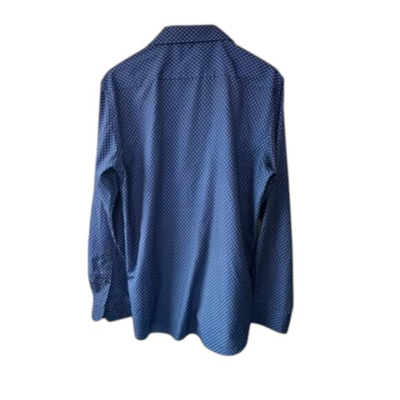 Nautica Blue Anchor Print Slim Fit Long Sleeve Button Down Shirt Men's Large - Picture 4 of 6